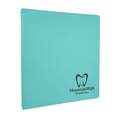 10 1/2 Inch X 11 1/2 Inch Teal Leatherette 3 Ring Binder