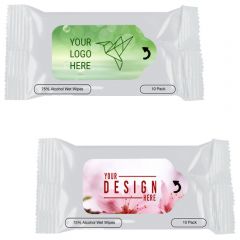 10 Ct. Alcohol Antibacterial Wet Wipe Packet