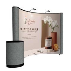 10 Ft Curved Arise Floor Display Kit Mural With Fabric Ends