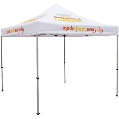 10 Ft Deluxe Tent, Vented Canopy Imprinted, 4 Locations