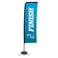 10 Ft Premium Rectangle Sail Sign Flag, 1-Sided, Scissor Base