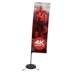 10 Ft Streamline Rectangle Sail Sign Flag, 1-Sided, Scissor