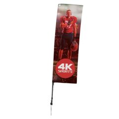 10 Ft Streamline Rectangle Sail Sign Flag, 1-Sided, Spike