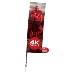 10 Ft Streamline Rectangle Sail Sign Flag, 2-Sided, Spike