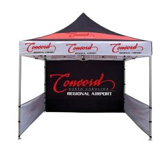 10 Ft X 10 Ft Pop Up Tent W/ Back Full-Wall and Two Half Walls