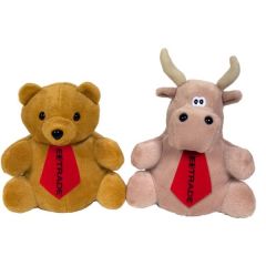10 Inch Reversible Tan Bear/Bull With Ties Andone Color Imprints