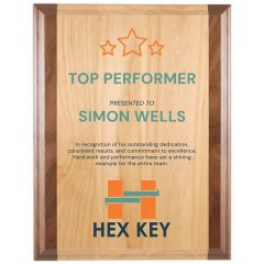 10 Inch X 13 Inch Genuine Red Alder & Walnut Plaque