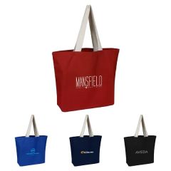 10 Oz Cotton Canvas Reusable Beach Tote Bag W/ Handles