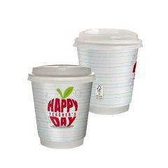 10 Oz Full Color Teacher Insulated Paper Cup With Lid