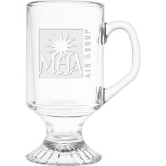 10 Oz Irish Glass Coffee Mug - Deep Etched