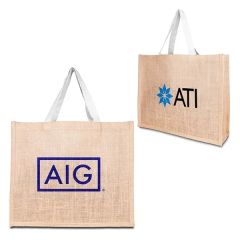 10 Oz Jute Tote Bag With Cotton Webbing Handle