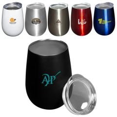 10 Oz Stemless Vacuum Wine Tumbler With Lid