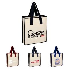 10 Ozcotton Canvas Reusable Tote Bag W/ Handles For Shopping