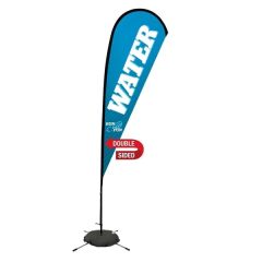 11.5 Ft Premium Teardrop Sail Sign Flag, 2-Sided, Scissor Base