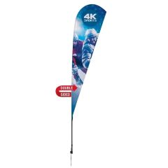 11.5 Ft Streamline Teardrop Sail Sign Flag, 2-Sided, Spike