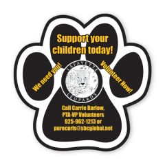 11 1/2 Inch  X 1.5 Inch  Paw Shape Car Magnet