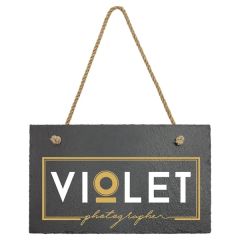 11 3/4 Inch X 7 Inch Rectangle Slate Decor With Hanger String