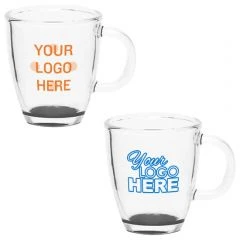 High Base Glass Latte Cup Footed Clear Acceptable Customized Logo