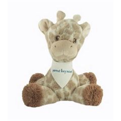 11 Inch Loppy Giraffe With Bandana and One Color Imprint