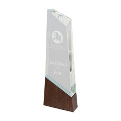 11 Inch Peak Sierra Glass With Walnut Base