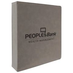 11 Inch X 11.5 Inch Gray Leatherette 3 Ring Binder W/ 2 Inch D-Rings