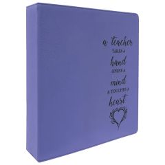 11 Inch X 11.5 Inch Purple Leatherette 3 Ring Binder W/ 2 Inch D-Rings