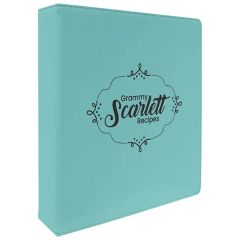 11 Inch X 11.5 Inch Teal Leatherette 3 Ring Binder W/ 2 Inch D-Rings