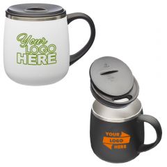 11 Oz. Stainless Steel Coffee Mug With Lid
