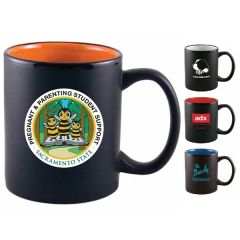 11 Oz Two-Tone Matted C-Handle Mug