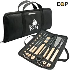 11PC BBQ Tool Set W/ Utensils & Carrying Case For Outdoors