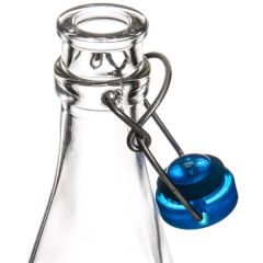 12.5 Oz Libbey Clear Bottle W/ Flip-Top Wire Lid