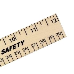 12 Inch Clear Lacquer Wood Ruler - English & Metric Scale