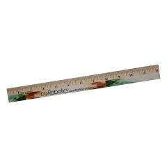 12 Inch Clear Lacquer Wood Ruler Full Color Digital