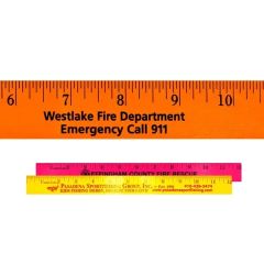 12 Inch Fluorescent Wood Ruler - English Scale