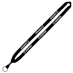 1/2 Inch Cotton Lanyard W/ Metal Crimp & Split Ring