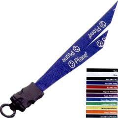 1/2 Inch Cotton Lanyard W/ Plastic Snap Buckle Release & O-Ring