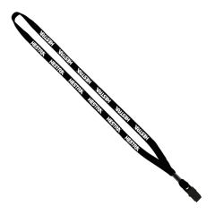 1/2 Inch Cotton Lanyard With Metal Crimp & Bulldog Clip