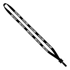 1/2 Inch Cotton Lanyard With Plastic Clamshell & Bulldog Clip