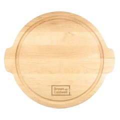 12 Inch Maple Round Cutting Board W/ Juice Groove & Handles