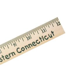 12 Inch Natural Finish Wood Ruler - English Scale
