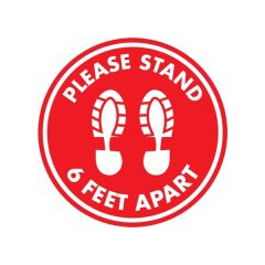 12 Inch Round 6 Ft Apart Floor Graphic