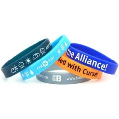 1/2 Inch Screen Printed Silicone Wristband