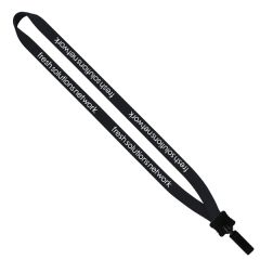 1/2 Inch Smooth Nylon Lanyard With Plastic Clamshell & Bulldog C