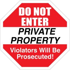 12 Inch X 12 Inch Octagon 0.055 Inch Polyethylene Sign