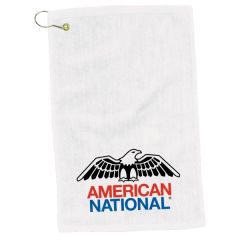 12 Inch X 17 Inch Turkish Hemmed White Golf Towel
