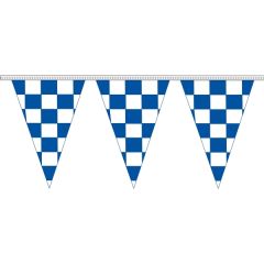 12 Inch X 18 Inch Blue & White Checkered 100 Ft Pennant Strin