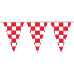 12 Inch X 18 Inch Red & White Checkered 100 Ft Pennant Strin