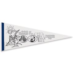 12 Inch X 30 Inch Classic White Felt Pennant With 1 Inch Sewn Strip
