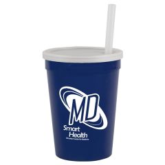 12 Oz Cup With Lid & Straw