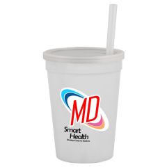 12 Oz Cup With Lid & Straw - Digital